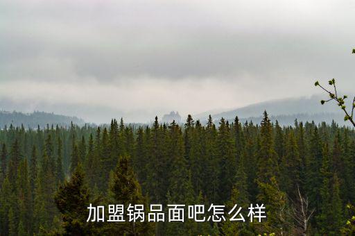 加盟鍋品面吧怎么樣