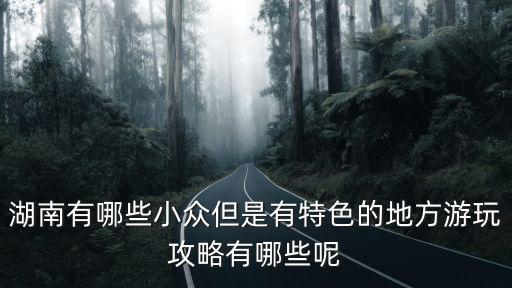 湖南有哪些小眾但是有特色的地方游玩攻略有哪些呢