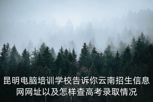 昆明電腦培訓學校告訴你云南招生信息網網址以及怎樣查高考錄取情況