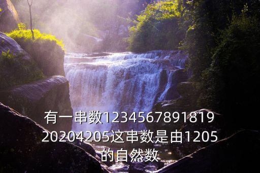 有一串數123456789181920204205這串數是由1205的自然數
