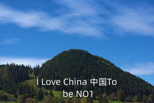 I Love China 中國To be NO1
