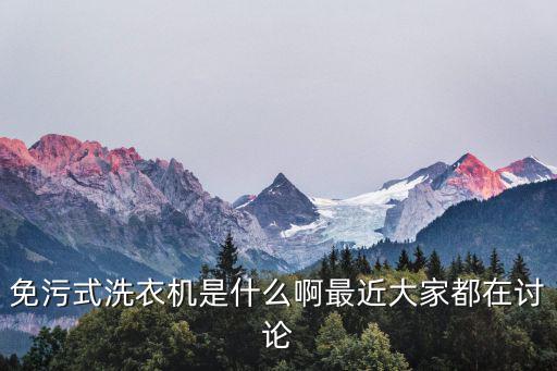 免污式洗衣機，免污式洗衣機是什么洗衣機