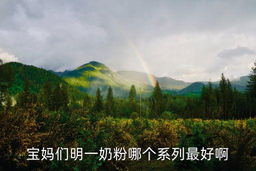 寶媽們明一奶粉哪個系列最好啊