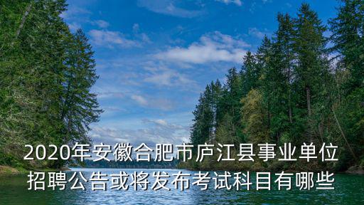 2020年安徽合肥市廬江縣事業單位招聘公告或將發布考試科目有哪些