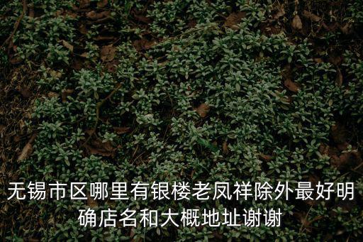 銀樓，無錫市區(qū)哪里有銀樓老鳳祥除外最好明確店名和大概地址謝謝