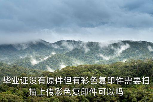 畢業證沒有原件但有彩色復印件需要掃描上傳彩色復印件可以嗎