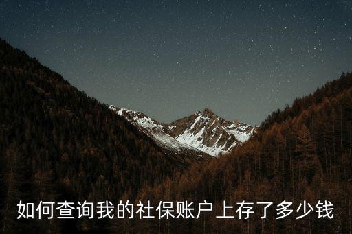 社保查詢余額，社會保障卡是怎么查詢余額