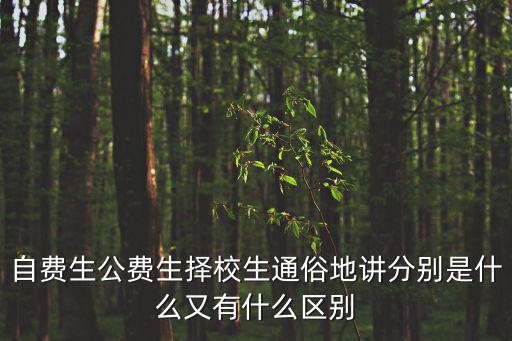 自費(fèi)生，什么叫自費(fèi)生