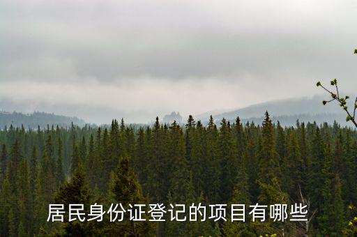 居民身份證登記的項目有哪些