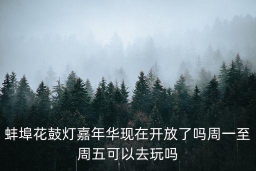 蚌埠花鼓燈嘉年華現在開放了嗎周一至周五可以去玩嗎