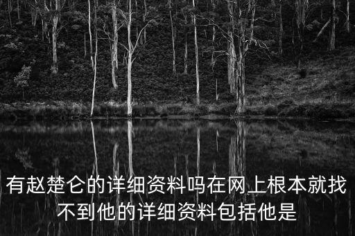 有趙楚侖的詳細資料嗎在網上根本就找不到他的詳細資料包括他是