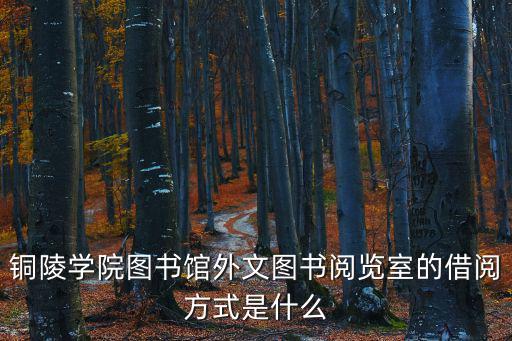 銅陵學院圖書館外文圖書閱覽室的借閱方式是什么