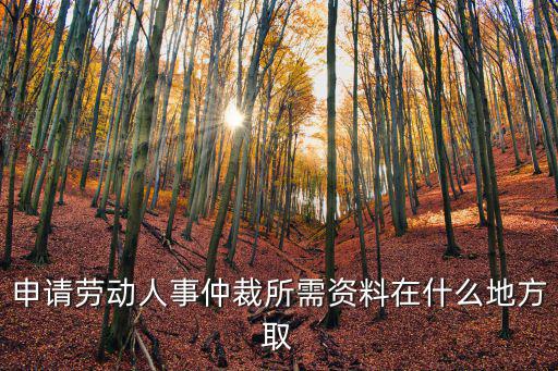 申請勞動人事仲裁所需資料在什么地方取