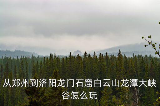 從鄭州到洛陽龍門石窟白云山龍潭大峽谷怎么玩