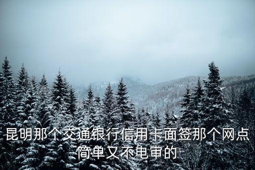 昆明那個交通銀行信用卡面簽那個網點簡單又不電審的
