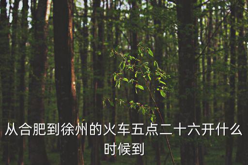 從合肥到徐州的火車五點(diǎn)二十六開什么時(shí)候到