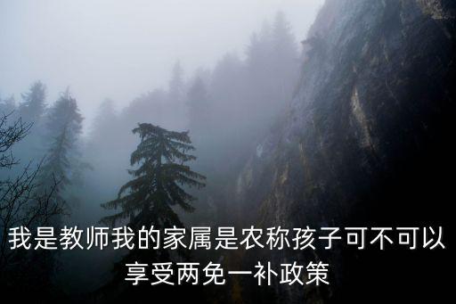 我是教師我的家屬是農稱孩子可不可以享受兩免一補政策