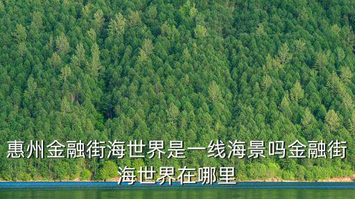 惠州金融街海世界是一線海景嗎金融街海世界在哪里