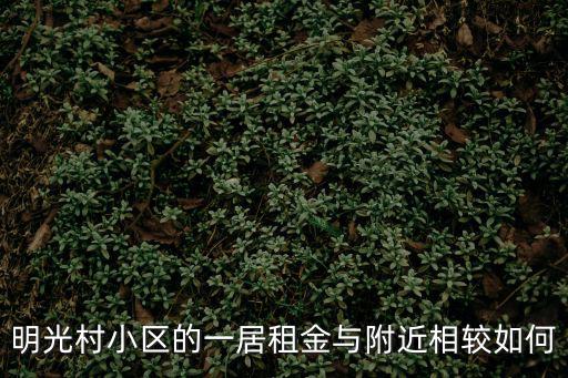 明光村小區的一居租金與附近相較如何