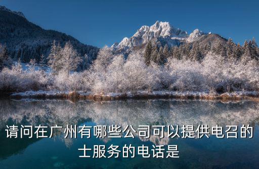請問在廣州有哪些公司可以提供電召的士服務的電話是