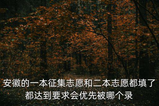 安徽的一本征集志愿和二本志愿都填了都達到要求會優先被哪個錄