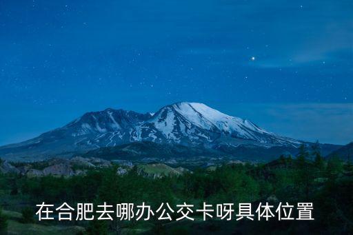 在合肥去哪辦公交卡呀具體位置