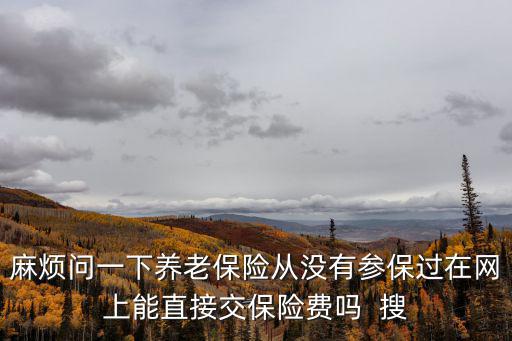 麻煩問一下養老保險從沒有參保過在網上能直接交保險費嗎  搜