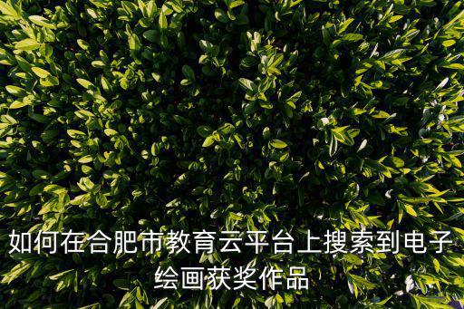 合肥市教育云平臺，如何在合肥市教育云平臺上搜索到電子繪畫獲獎作品