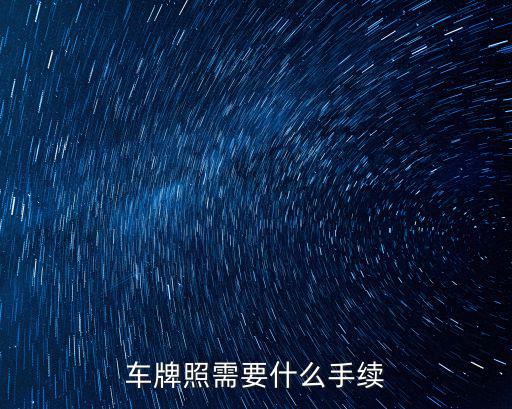 車牌照需要什么手續