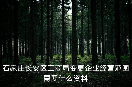 石家莊公司變更，石家莊長安區工商局變更企業經營范圍需要什么資料