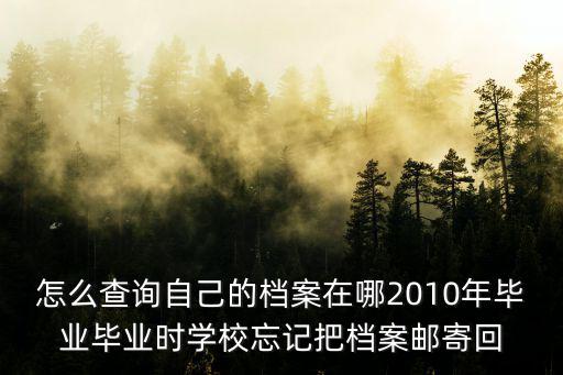 怎么查詢自己的檔案在哪2010年畢業(yè)畢業(yè)時學校忘記把檔案郵寄回