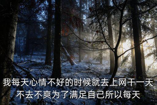 我每天心情不好的時候就去上網干一天不去不爽為了滿足自己所以每天