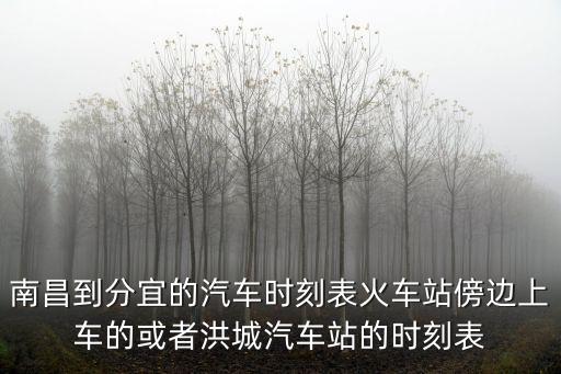 南昌到分宜的汽車時刻表火車站傍邊上車的或者洪城汽車站的時刻表