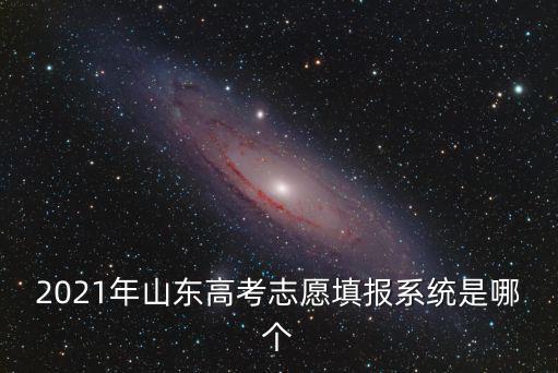 2021年山東高考志愿填報系統是哪個