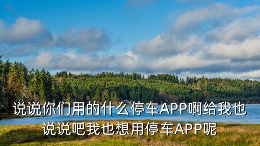 停車app，說說你們用的什么停車APP啊給我也說說吧我也想用停車APP呢