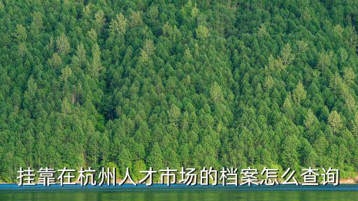 掛靠在杭州人才市場的檔案怎么查詢