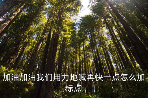 加油，加油加油我們用力地喊再快一點怎么加標點