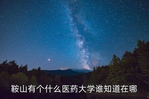 鞍山有個(gè)什么醫(yī)藥大學(xué)誰(shuí)知道在哪