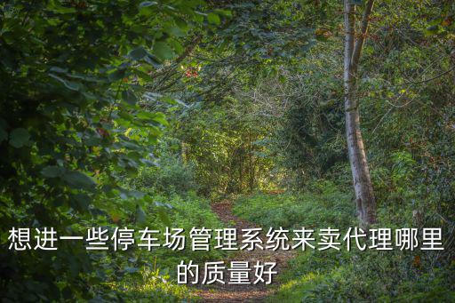 想進一些停車場管理系統來賣代理哪里的質量好