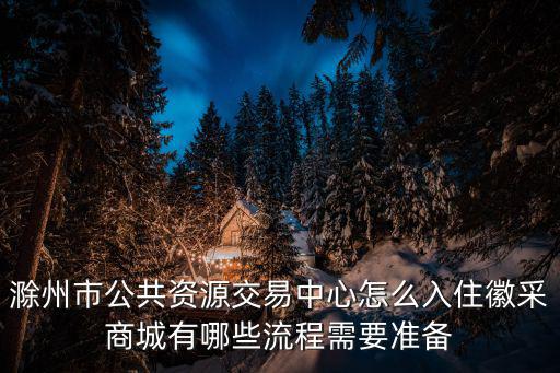 滁州市公共資源交易中心怎么入住徽采商城有哪些流程需要準(zhǔn)備