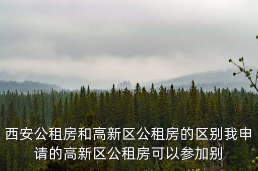 西安公租房和高新區(qū)公租房的區(qū)別我申請的高新區(qū)公租房可以參加別