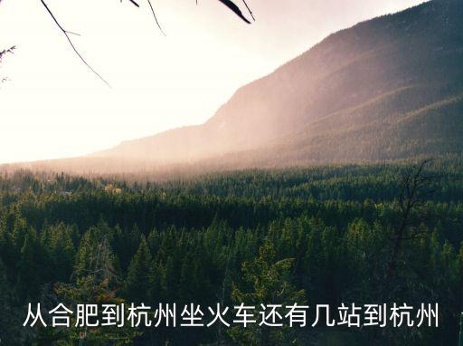 從合肥到杭州坐火車還有幾站到杭州