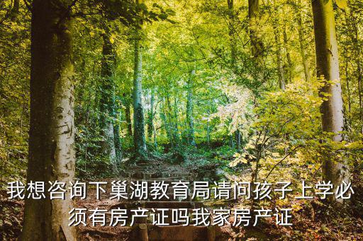 我想咨詢下巢湖教育局請問孩子上學(xué)必須有房產(chǎn)證嗎我家房產(chǎn)證