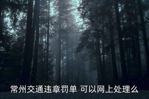 常州交通違章罰單 可以網上處理么