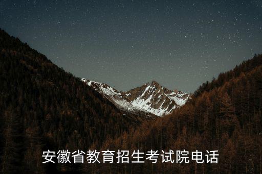 安徽省教育招生考試院電話