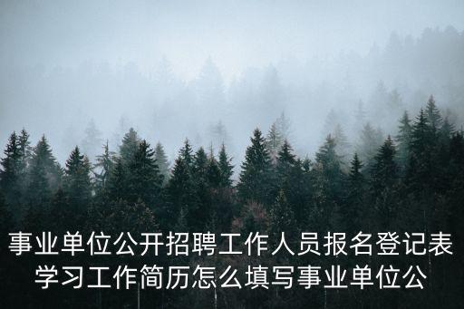 事業(yè)單位公開招聘工作人員報(bào)名登記表學(xué)習(xí)工作簡歷怎么填寫事業(yè)單位公