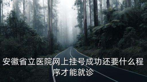 安徽省立醫(yī)院網(wǎng)上掛號(hào)成功還要什么程序才能就診