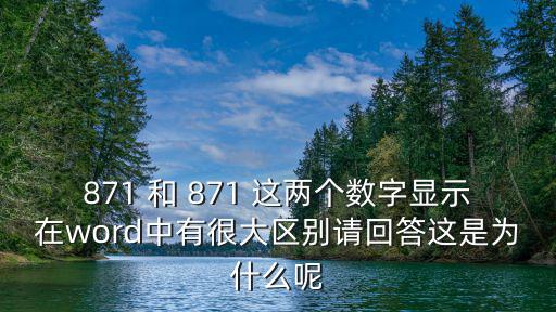 871 和 871 這兩個數字顯示在word中有很大區別請回答這是為什么呢