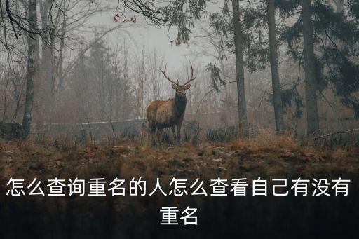 姓名重復查詢，哪里可以查詢姓名重復率