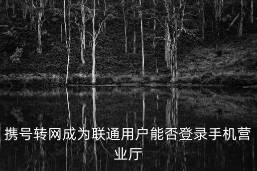 攜號轉網成為聯通用戶能否登錄手機營業廳